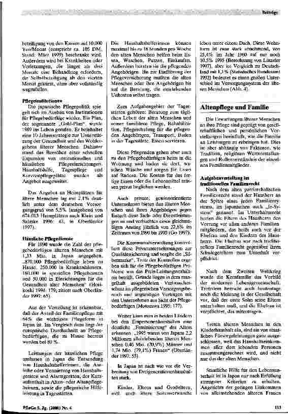 Vorschauseite 4: Die japanische Pflegeversicherung Darstellung und Überlegungen aus bundesdeutscher Perspektive