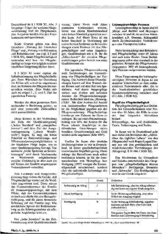 Vorschauseite 6: Die japanische Pflegeversicherung Darstellung und Überlegungen aus bundesdeutscher Perspektive