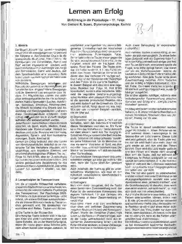 Vorschauseite 1: Lernen am Erfolg Einführung in die Psychologie - 11. Folge
