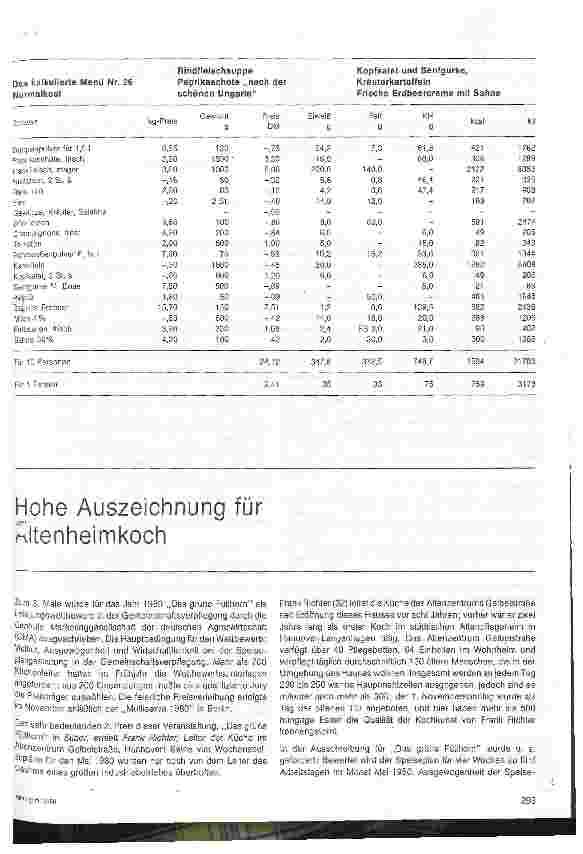 Vorschauseite 2: Speisenkalkulation in der Altenheimküche