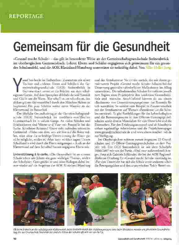 Vorschauseite 1: Gemeinsam für die Gesundheit