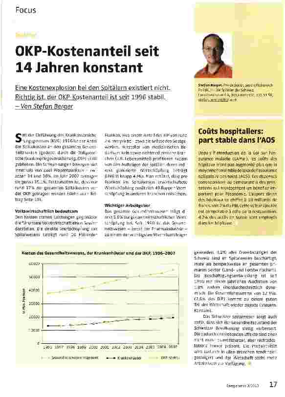 Vorschauseite 1: OKP-Kostenanteil seit 14 Jahren konstant