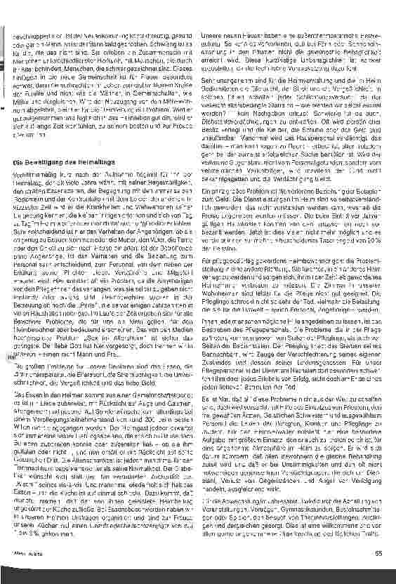 Vorschauseite 2: Bedürnisee des alten Menschen im Heim