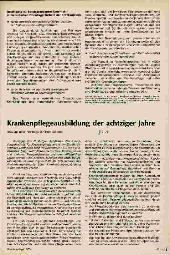 Vorschauseite 4: Ausbildung von Lehrkräften der Krankenund Kinderkrankenpflege