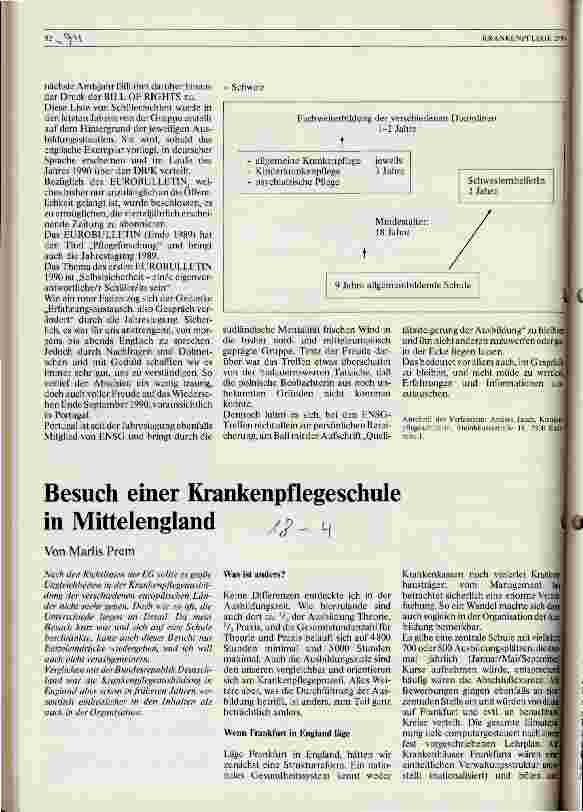 Vorschauseite 3: Jahrestagung der Europäischen Krankenpflegeschüler/Innengruppe ENSG 1989 in Göteborg/Schweden