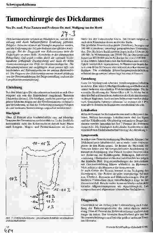 Vorschauseite 1: Tumorchirurgie des Dickdarmes