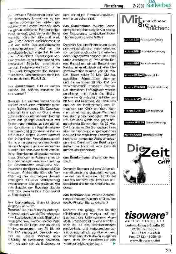 Vorschauseite 2: Innovative Wege der Finanzierung im Gesundheitswesen