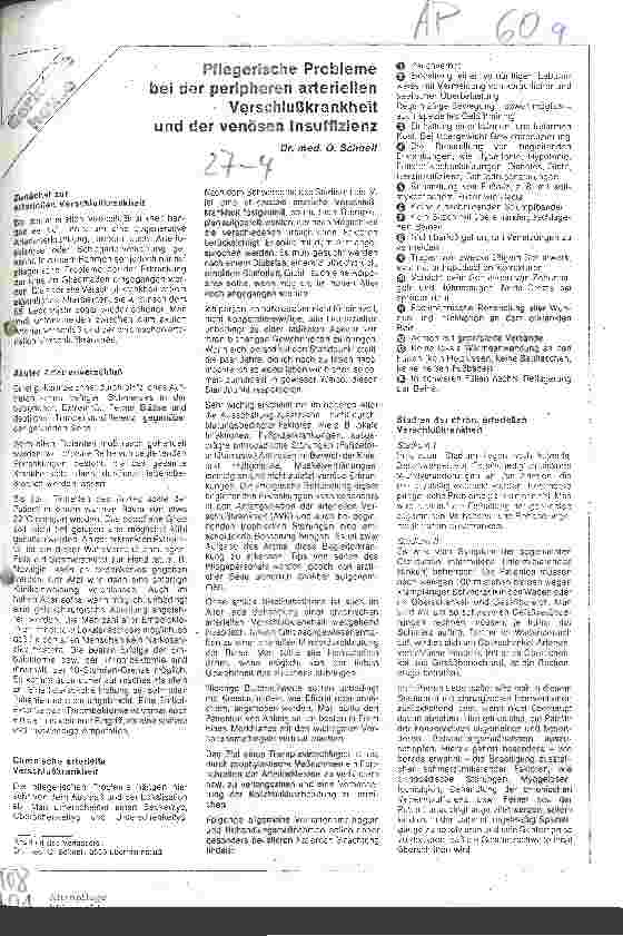 Vorschauseite 1: Pflegerische Probleme bei der peripheren arteriellen Verschlußkrankheit und der venösen Insuffizienz