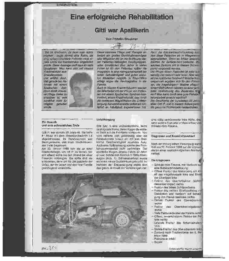 Vorschauseite 1: Eine erfolgreiche Rehabilitation Gitti war Apallikerin