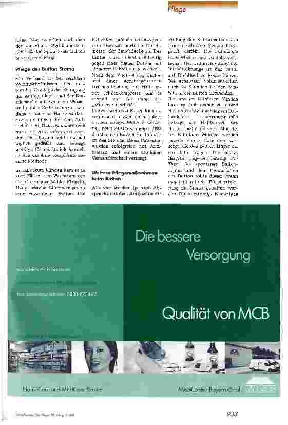 Vorschauseite 4: Alternative zur herkömmlichen PEG: der Button - Erste Erfahrungen mit dem Freka Button -