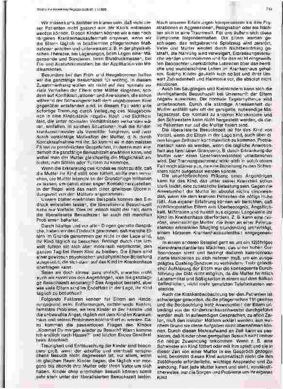 Vorschauseite 2: Hat die Liberalisierung der Besuchszeit im Krankenhaus nur Vorteile für unsere Kinder?