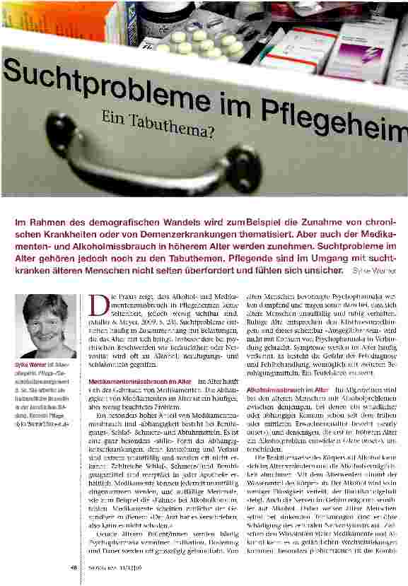 Vorschauseite 1: Suchtprobleme im Pflegeheim