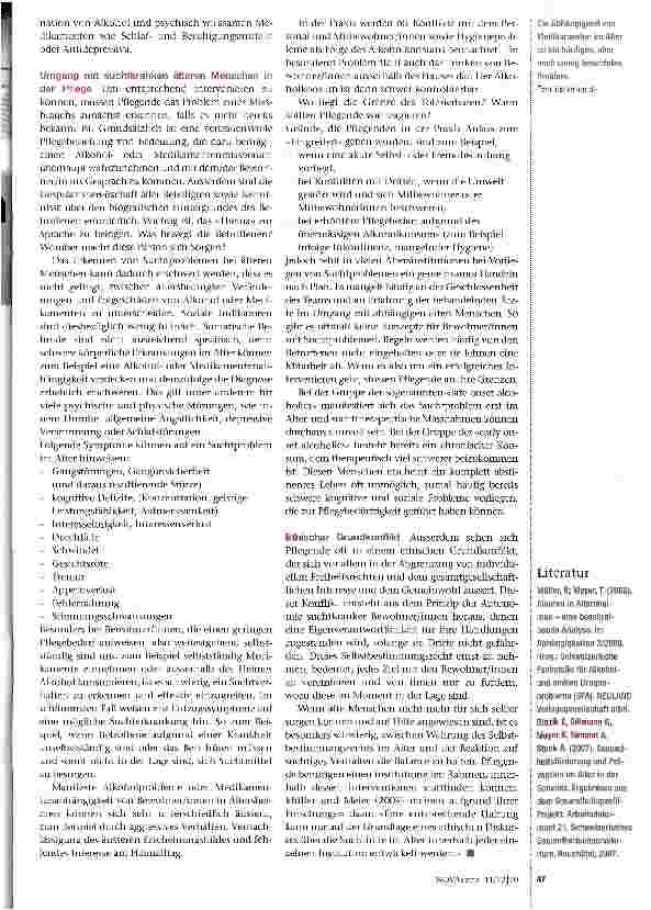 Vorschauseite 2: Suchtprobleme im Pflegeheim