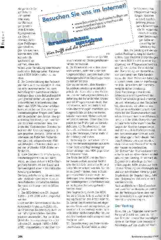 Vorschauseite 2: Keine Regelüberprüfungen mehr Vertrag zu Fehlbelegungsprüfungen nach § 112 Abs. 2 Nr. 2 SGB V in Mecklenburg-Vorpommern