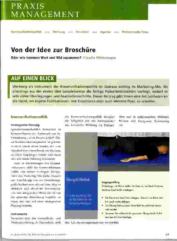 Vorschauseite 1: Von der Idee zur Broschüre