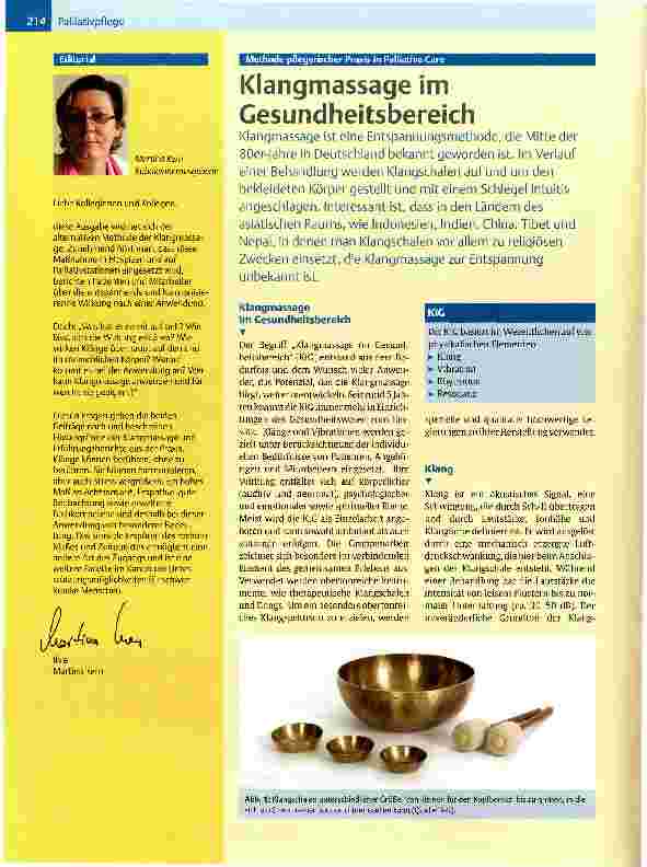 Vorschauseite 1: Klangmassage im Gesundheitsbereich