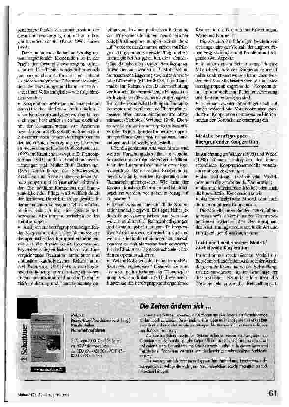 Vorschauseite 2: Interdisziplinäre Kooperation in der Gesundheitsversorgung
