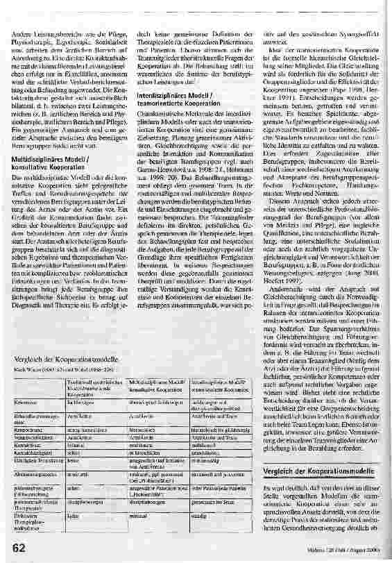 Vorschauseite 3: Interdisziplinäre Kooperation in der Gesundheitsversorgung