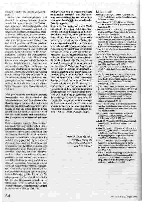 Vorschauseite 5: Interdisziplinäre Kooperation in der Gesundheitsversorgung