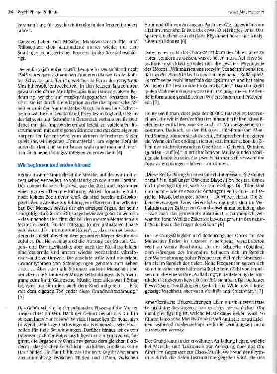Vorschauseite 2: Die Relevanz von Wahrnehmung, Ohr und Musik für die psychiatrische Pflege Wahrnehmungsöffnung bei psychisch Kranken mit Hilfe eines EDV-gestützten Musikangebots