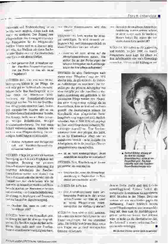Vorschauseite 2: Für uns steht Bildung an vorderster Stelle Forum-Interview mit der Präsidentin des Deutschen Pflegerats
