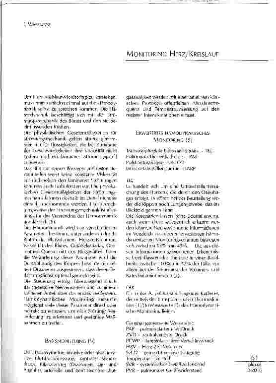 Vorschauseite 1: MONITORING HERZ/KREISLAUF
