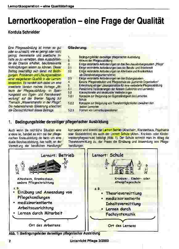 Vorschauseite 1: Lernortkooperation - eine Frage der Qualität