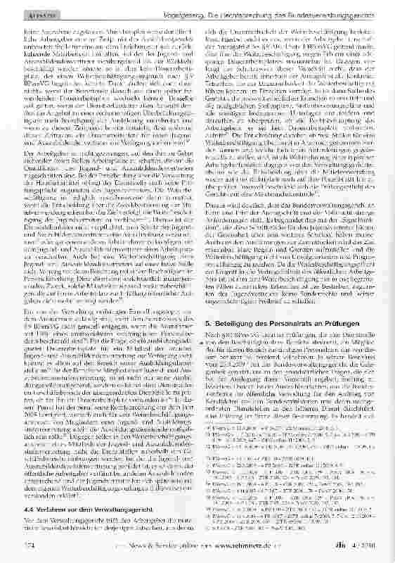 Vorschauseite 5: Die Rechtsprechung des Bundesverwaltungsgerichts in Personalvertretungssachen in den Jahren 2008 und 2009