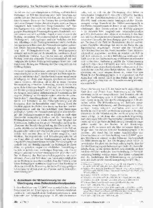 Vorschauseite 6: Die Rechtsprechung des Bundesverwaltungsgerichts in Personalvertretungssachen in den Jahren 2008 und 2009