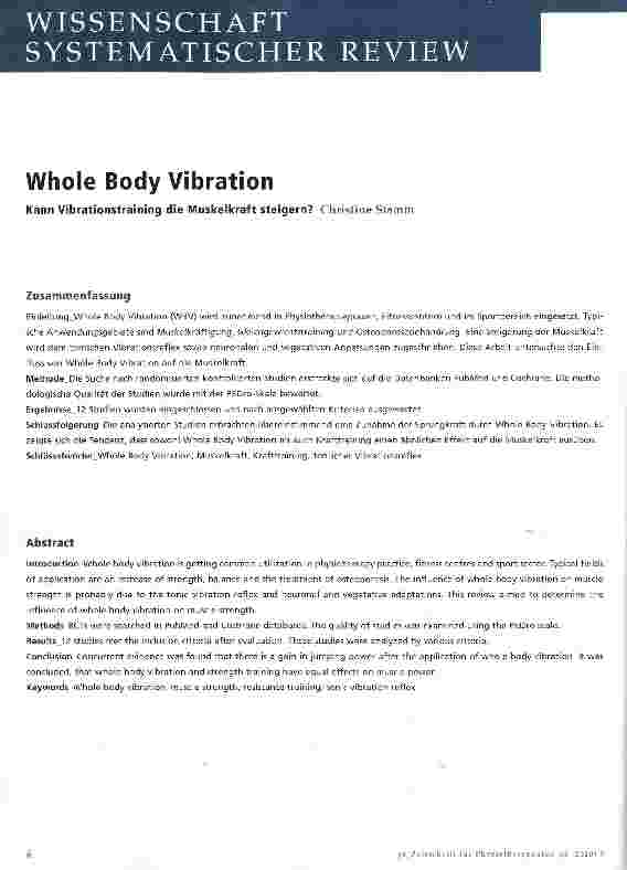 Vorschauseite 1: Whole Body Vibration