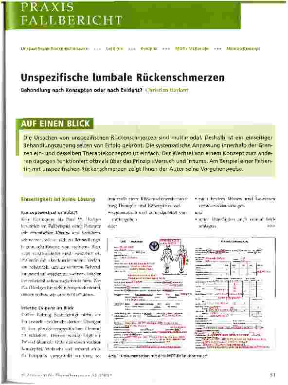 Vorschauseite 1: Unspezifische lumbale Rückenschmerzen