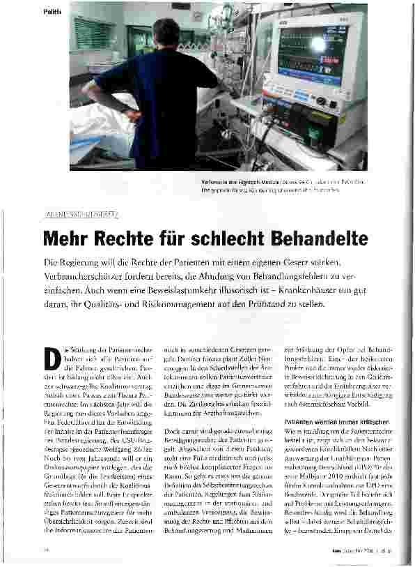 Vorschauseite 1: Mehr Rechte für schlecht Behandelte