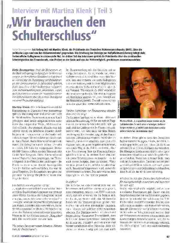 Vorschauseite 1: Wir brauchen den Schulterschluss