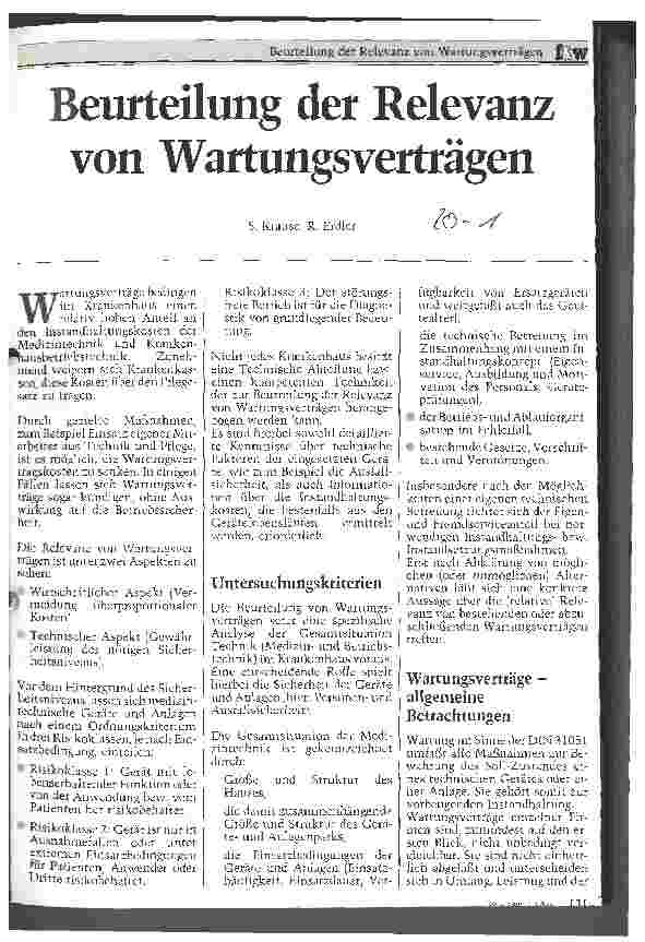 Vorschauseite 1: Beurteilung der Relevanz von Wartungsverträgen
