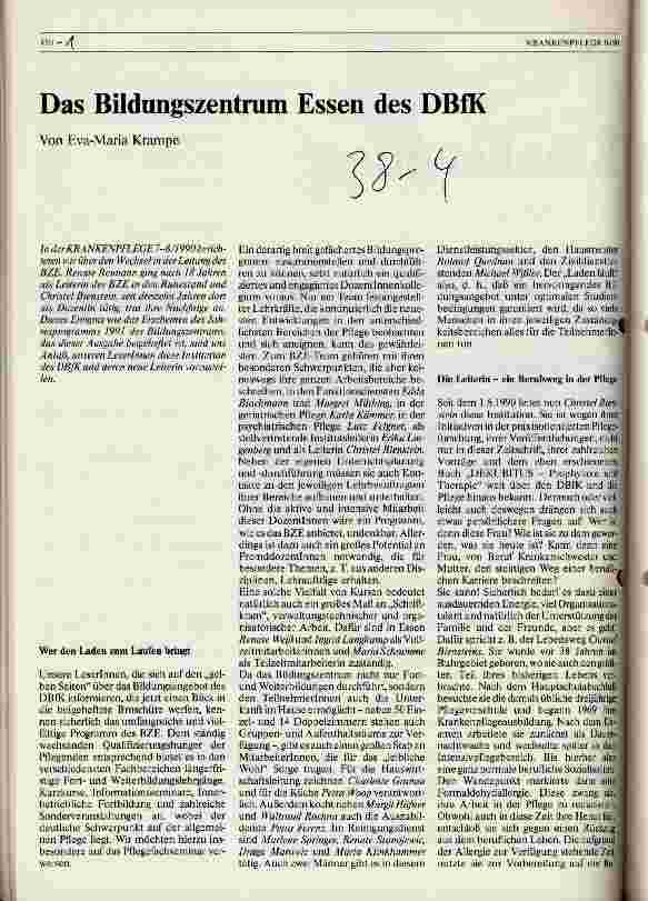 Vorschauseite 1: Das Bildungszentrum Essen des DBfK