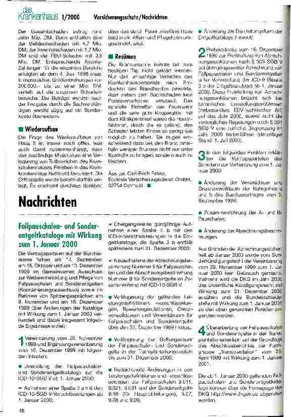 Vorschauseite 3: Der Brandfall im Kreiskrankenhaus Eisleben