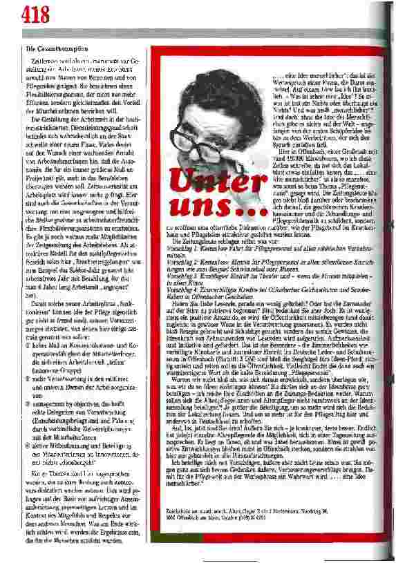 Vorschauseite 4: Zeitfenster: Vom Krisenmanagement zur modernen Arbeitszeitkonzeption Ein Ausblick auf Gestaltungsräume im Pflegealltag