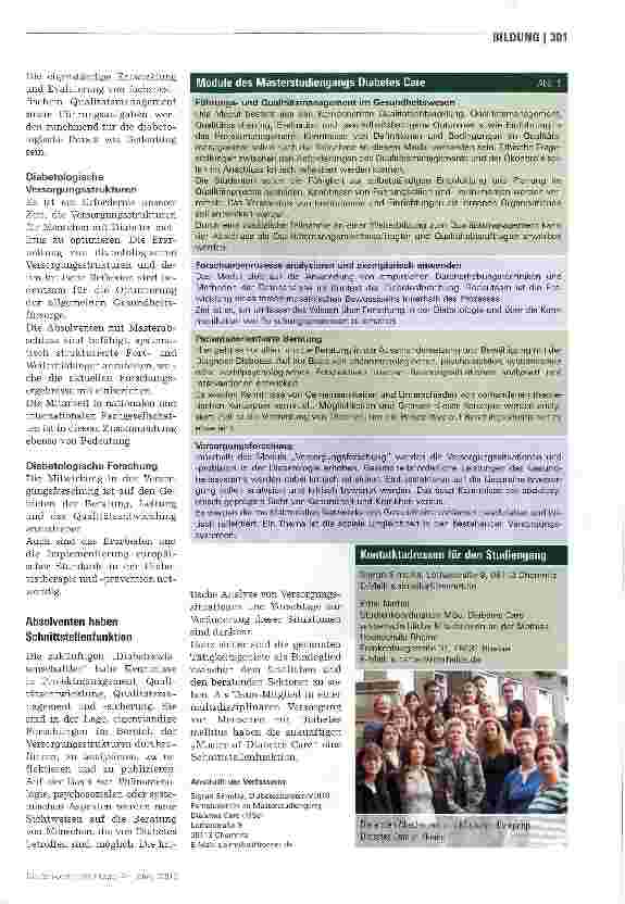 Vorschauseite 2: Erster deutscher Studiengang zum „Master of Diabetes Care