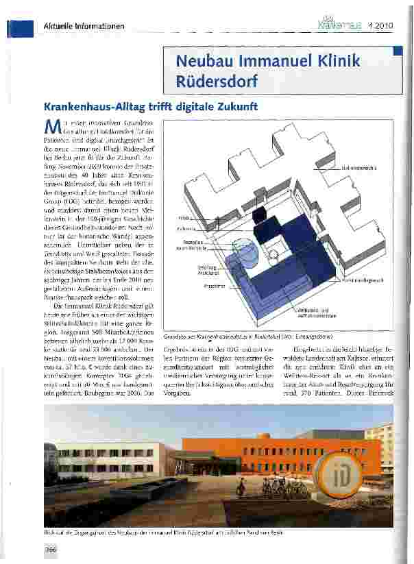 Vorschauseite 1: Neubau Immanuel Klinik Rüdersdorf