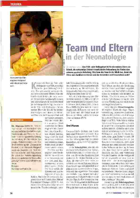 Vorschauseite 1: Team und Eltern in der Neonatologie