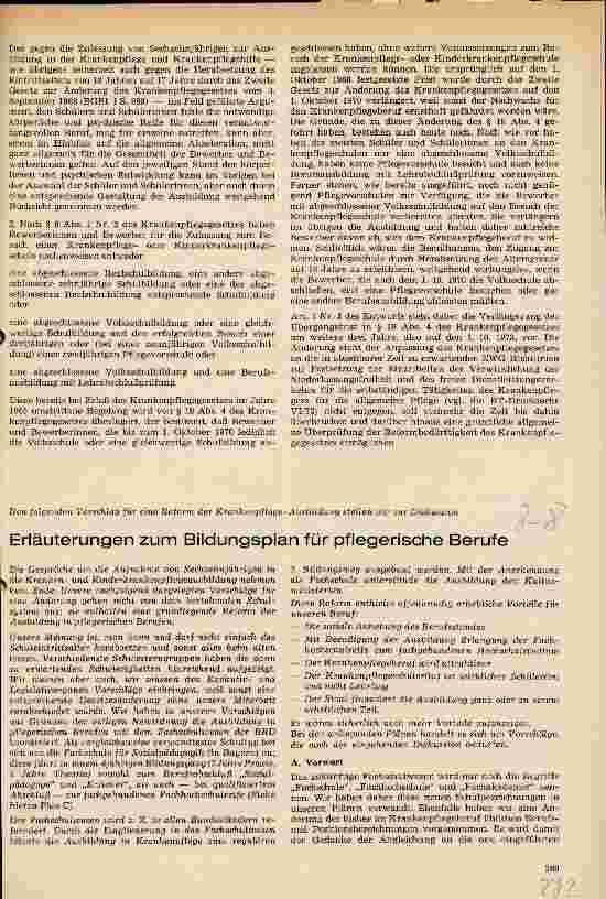 Vorschauseite 1: Erläuterungen zum Bildungsplan für pflegerische Berufe