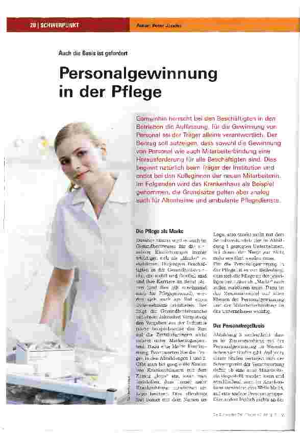 Vorschauseite 1: Personalgewinnung in der Pflege