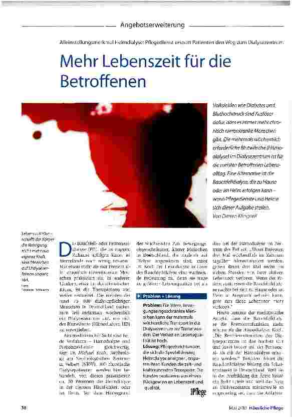Vorschauseite 1: Mehr Lebenszeit für die Betroffenen