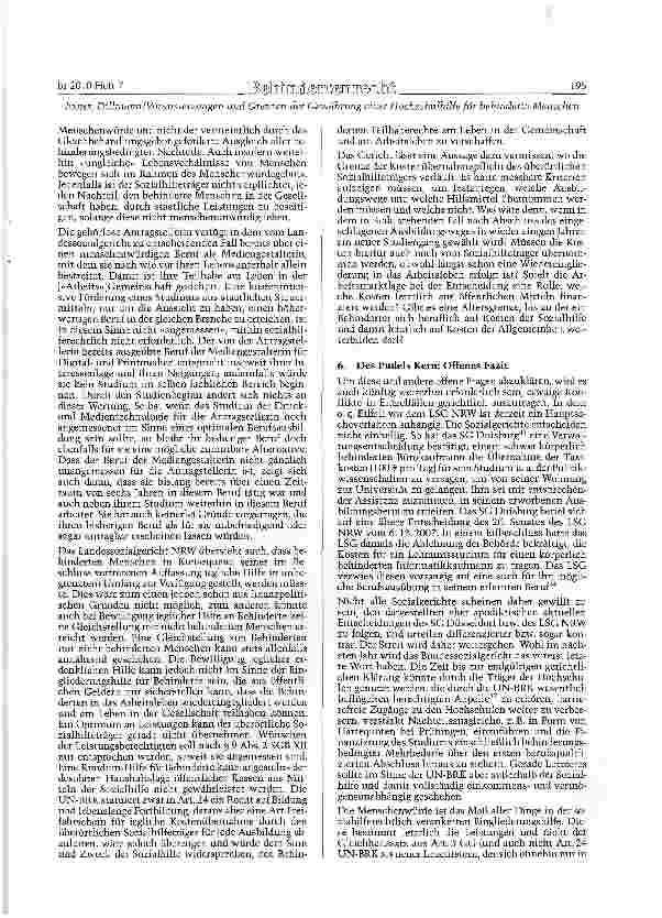 Vorschauseite 6: »Mit heißem Bemühn...«, Voraussetzungen und Grenzen der Gewährung einer Hochschulhilfe für behinderte Menschen