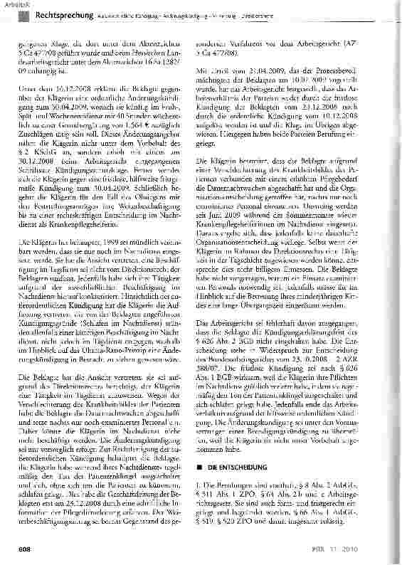 Vorschauseite 2: Außerordentliche Kündigung - Änderungskündigung -Versetzung - Direktionsrecht