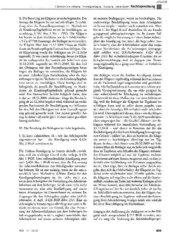 Vorschauseite 3: Außerordentliche Kündigung - Änderungskündigung -Versetzung - Direktionsrecht