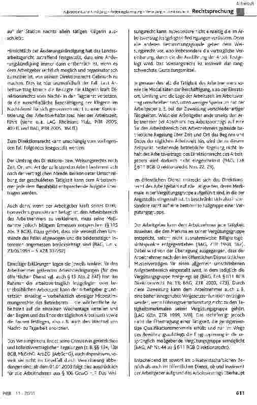 Vorschauseite 5: Außerordentliche Kündigung - Änderungskündigung -Versetzung - Direktionsrecht