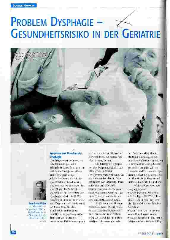 Vorschauseite 1: Problem Dysphagie - Gesundheitsrisiko in der Geriatrie