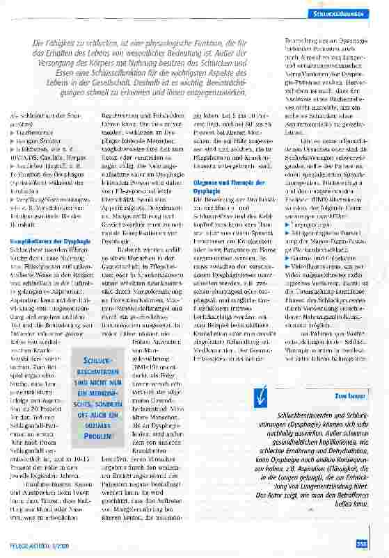 Vorschauseite 2: Problem Dysphagie - Gesundheitsrisiko in der Geriatrie