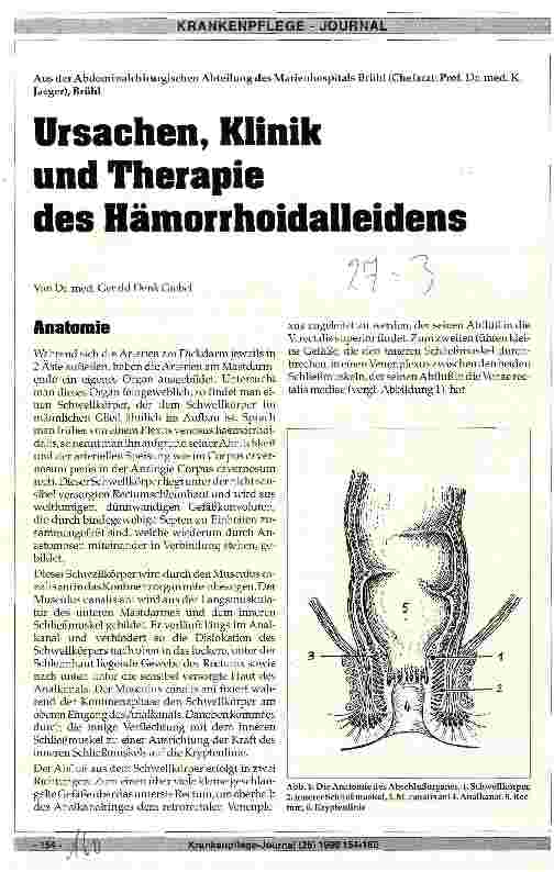 Vorschauseite 1: Ursachen, Klinik und Therapie des Hämorrhoidalleidens